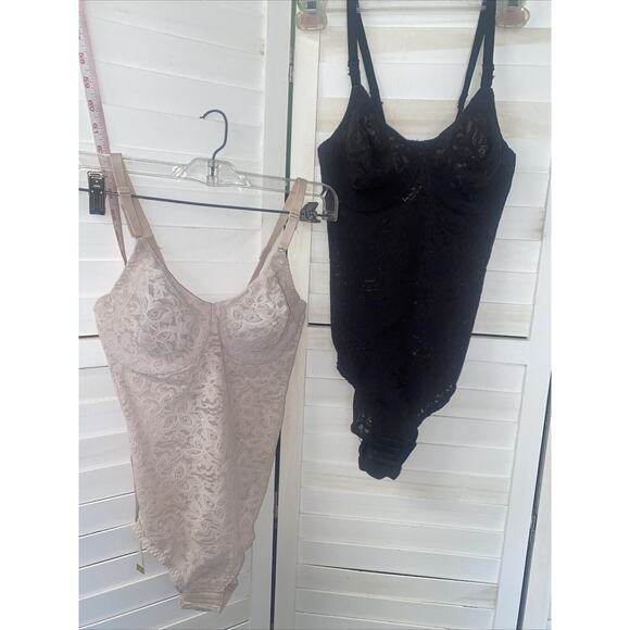 Set Of 2 Vintage Bali Pin Up Lace Bodysuits One Piece Lingerie Women 34C - Picture 1 of 8